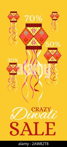 Creative banner or sale poster for festival of diwali Stock Vector