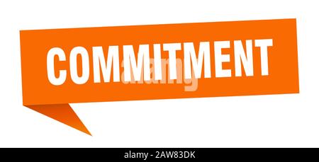 commitment speech bubble. commitment ribbon sign. commitment banner Stock Vector