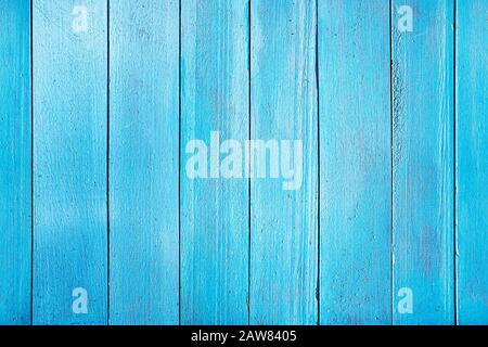 Seamless horizontal texture of wooden planks placed vertically. The uniform color of the wooden fence. old blue wooden plank Stock Photo