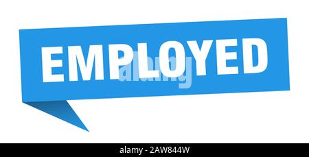 employed speech bubble. employed ribbon sign. employed banner Stock Vector