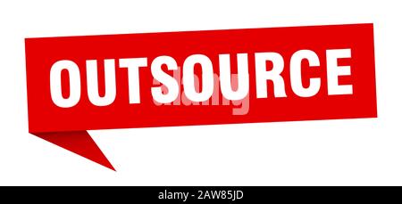 outsource speech bubble. outsource ribbon sign. outsource banner Stock Vector