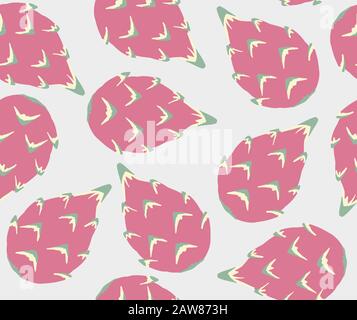 Dragon fruit eamless pattern Stock Vector