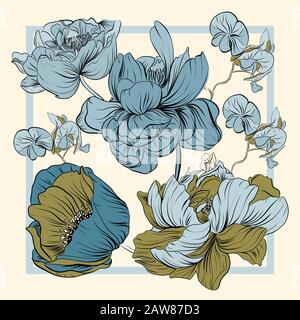 Floral pattern, can use be for shawl, decor, fabric. Stock Vector