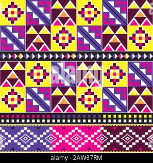 African Geometric Kente Cloth Style Vector Seamless Textile Pattern Tribal  Stock Vector by ©RedKoala 345623142