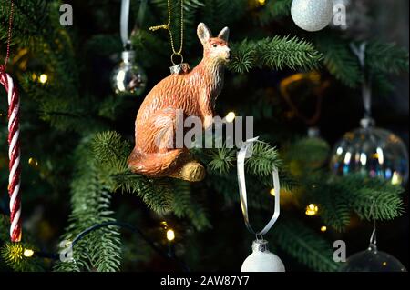 Kangaroo Christmas tree decoration Stock Photo