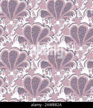 Paisley on a pink background. Floral vector pattern. Stock Vector