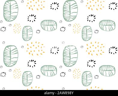 Seamless abstract fruit and vegetables vegetarian food pattern Stock Vector