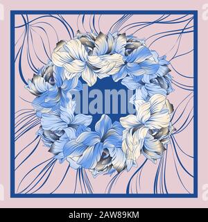 Floral pattern, can use be for shawl, decor, fabric. Stock Vector