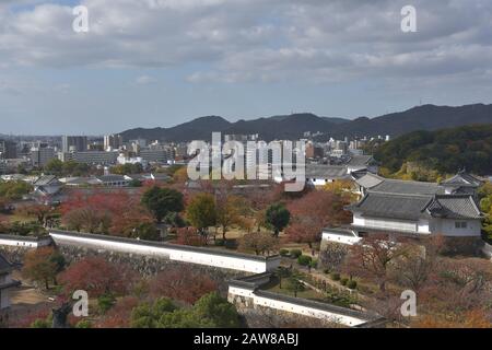 View of Himeji city from the castle, Japan Stock Photo