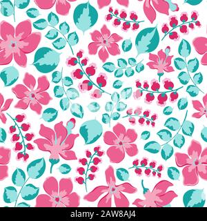 Vector seamless abstract botanical ethnic painting. It can be used for wallpaper, textiles, wrapping, card. Stock Vector