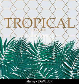 Trendy Tropical Leaves Vector Design. Stock Vector