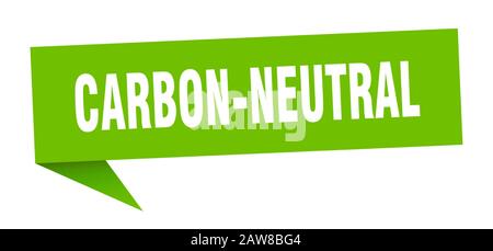 carbon-neutral speech bubble. carbon-neutral ribbon sign. carbon-neutral banner Stock Vector