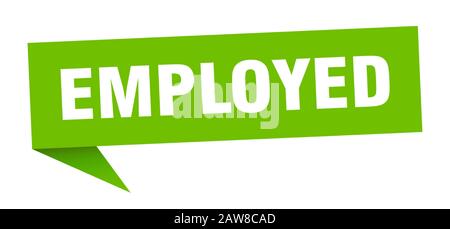 employed speech bubble. employed ribbon sign. employed banner Stock Vector