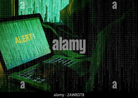 Cybercrime hacker in the dark Stock Photo