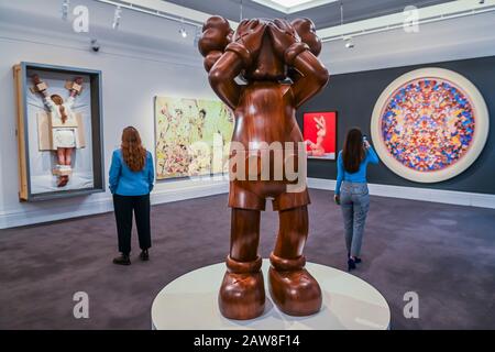 London, UK. 7th February, 2020. Kaws, At this Time, 2013, est £0.7-0.9m - Sotheby's previews its Contemporary Art Sale which takes place on 11th February 2020 in London. Credit: Guy Bell/Alamy Live News Stock Photo