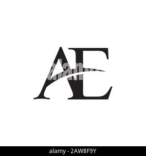 Initial letter ae or ea logo design template Stock Vector
