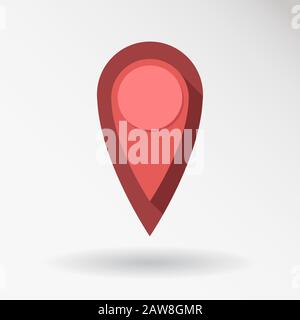 Location, Map Pin icon. Flat design style modern icon. Stock Vector