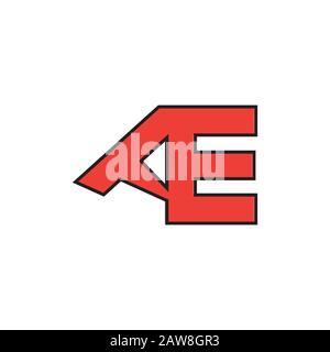 Initial letter ae or ea logo design template Stock Vector