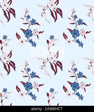 Vintage decorative seamless floral background pattern. Stock Vector
