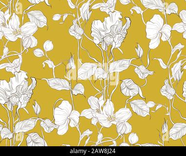 Floral background. Seamless vector pattern. Stock Vector
