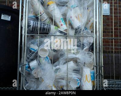 McDonald's disposable paper cups in a frame roll container Stock Photo ...