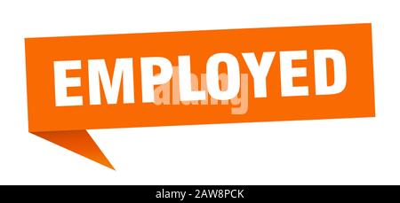 employed speech bubble. employed ribbon sign. employed banner Stock Vector