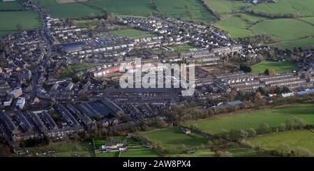 aerial view of Barnoldswick town centre, Lancashire, UK Stock Photo - Alamy