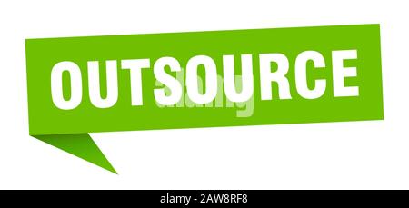 outsource speech bubble. outsource ribbon sign. outsource banner Stock Vector