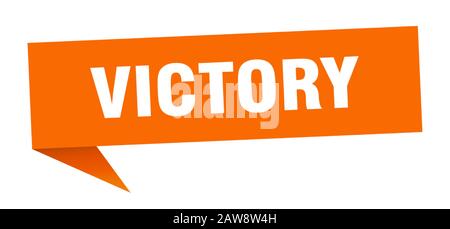 victory speech bubble. victory ribbon sign. victory banner Stock Vector