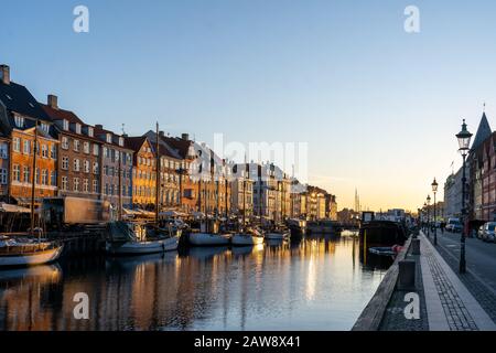 Famous Nyhavn in Copenhagen, Denmark Stock Photo