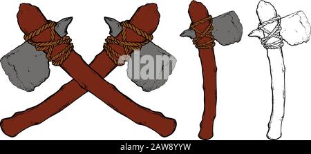 Olf Stone Ax Stock Vector