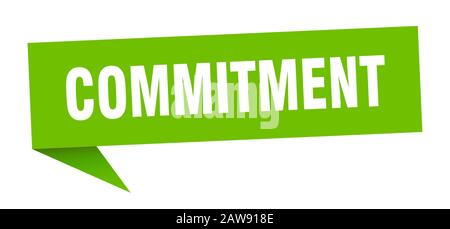 commitment speech bubble. commitment ribbon sign. commitment banner Stock Vector