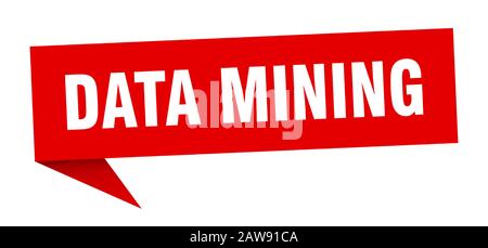 data mining speech bubble. data mining ribbon sign. data mining banner Stock Vector
