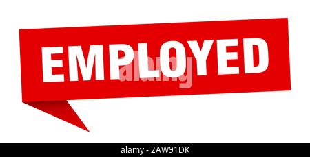 employed speech bubble. employed ribbon sign. employed banner Stock Vector