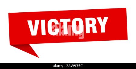 victory speech bubble. victory ribbon sign. victory banner Stock Vector
