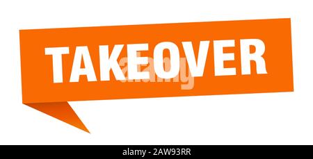 takeover speech bubble. takeover ribbon sign. takeover banner Stock Vector