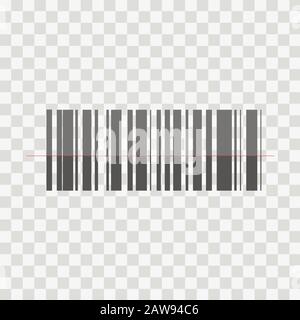 Barcode vector icon on a transparent background. Stock Vector