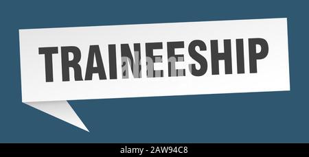 traineeship speech bubble. traineeship ribbon sign. traineeship banner Stock Vector