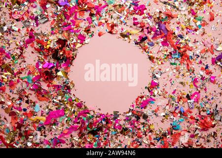 Bright colourful party sparkling party confetti background Stock Photo