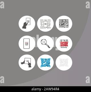 Mobile App Icon Collection - Read qr code Stock Vector