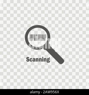 Barcode search vector icon on transparent background. Stock Vector