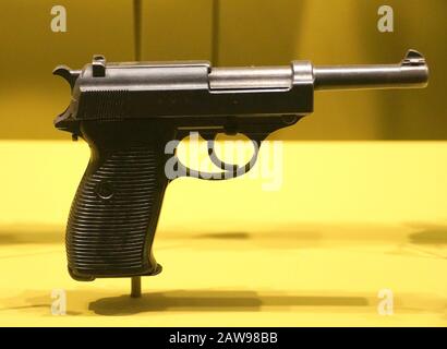 New Orleans, Louisiana, U.S.A - February 4, 2020 - The Walter P38 Pistol used by German Nazis during World War 2 Stock Photo