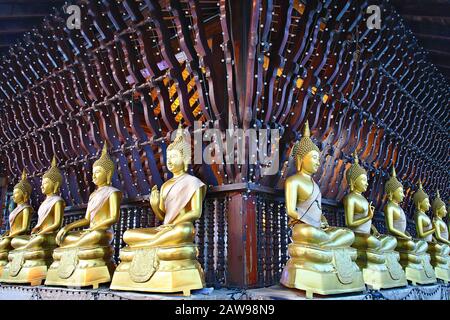 Buddha statues at Seema Malaka Temple, in Colombo, Sri Lanka Stock Photo