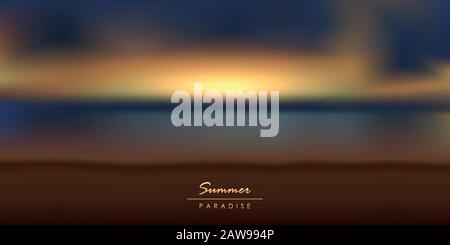 summer paradise magic sunset on the beach vector illustration EPS10 Stock Vector