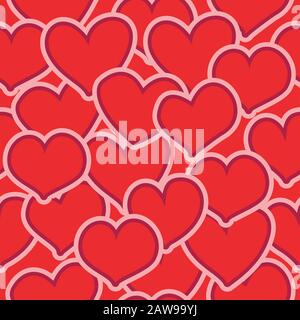 Heart shapes seamless pattern. Fascinating background for textiles, surface, wallpaper, site backdrop. Eps file, vector image. Stock Vector