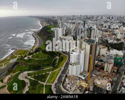 Sky view from the district of Miraflores in Lima Peru Stock Photo