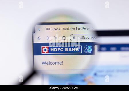 New York City, USA - 5 February 2020: HDFC Bank website page close up, Illustrative Editorial