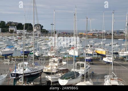 SAINT-QUAY PORTRIEUX,FRANCE-24 AUGUST,2014:Marina in Brittany, Cotes d'Armor (22) Stock Photo