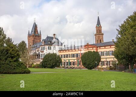 Weinheim, Germany - February 2, 2014: Castle of Weinheim - view from the castle ground Stock Photo