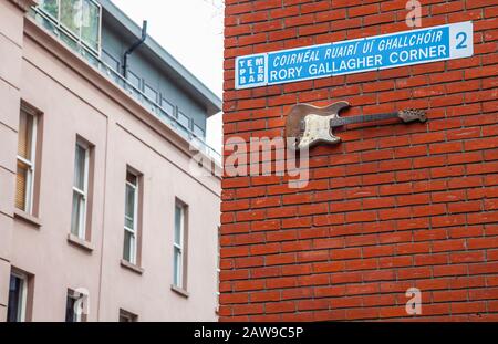 Rory Gallagher Corner (Coirneal Ruairi uf Ghallchoir), Dublin, Ireland Stock Photo